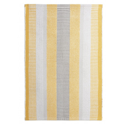 Habitat Horizontal Stripe Tufted Cotton Bath Mat - Mustard