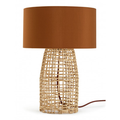 Habitat Luiss Rattan Table Lamp - Orange