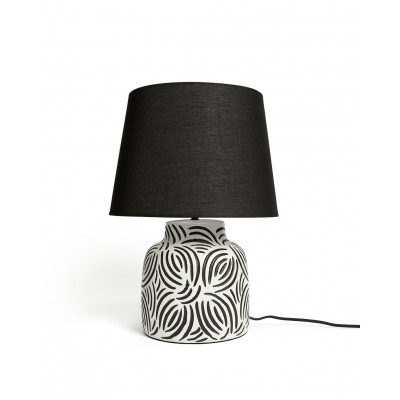 Habitat Lynx Brush Stroke Ceramic Table Lamp - Black & White