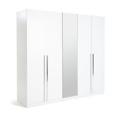 Habitat Munich 5 Door Mirror Wardrobe - White