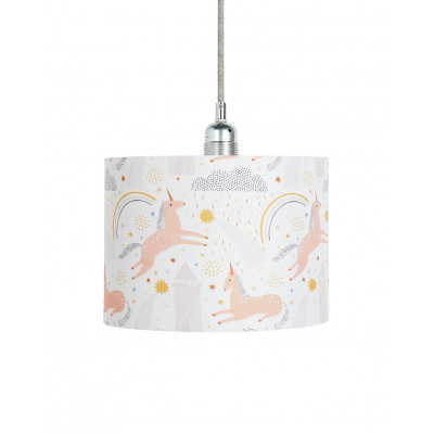 Habitat Kids White Unicorn Easy Fit Drum Lampshade - 25cm