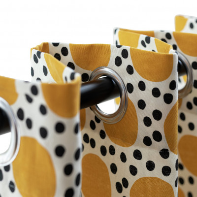 Habitat Sunshine Geo Print Eyelet Curtains - Yellow