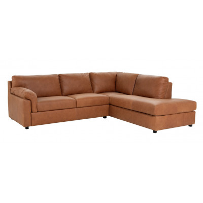 Habitat Florence Leather Corner Chaise Sofa - Tan