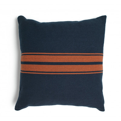 Habitat Stripe Woven Cushion - Navy Blue - 43x43cm