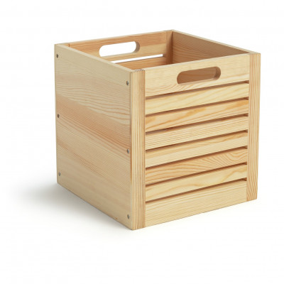 Habitat Set of 2 Slatted Square Boxes - Pine