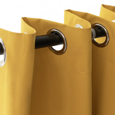 Habitat Plain Blackout Eyelet Curtains - Mustard