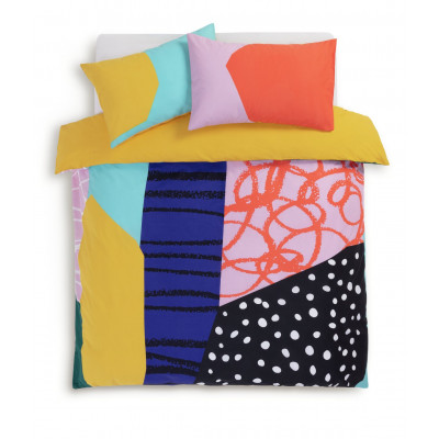 Habitat Panel Print Multicolour Bedding Set - Double