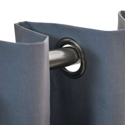 Habitat Plain Blackout Eyelet Curtains - Blue